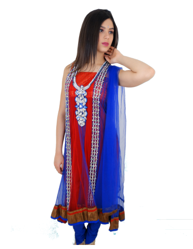 Salwar Designer Rouge Shihana - Taille 38 ou a consommer sur place