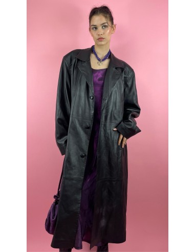 Trench en cuir vintage long une grave pollution 