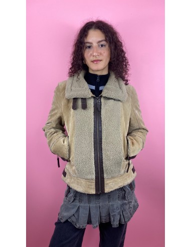 Veste beige cuir et peau Par le système avancé 