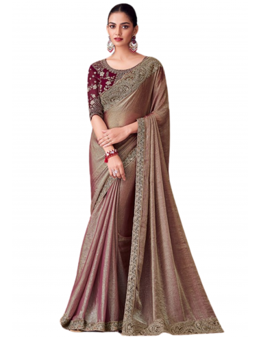 Beau sari beige taupe Eva JUSQU'A -70%! 