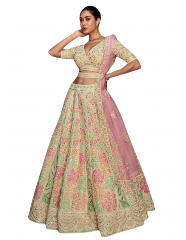 Lehenga tendance beige Aryana en stock