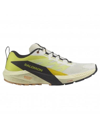 Salomon - Sense Ride 5 - Vanilla Ice / Sulphur Spring / Black - Chaussures de trail running homme de technologie