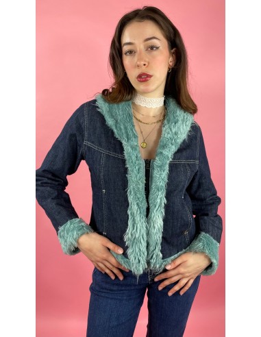 Veste en jean et fausse fourrure shop