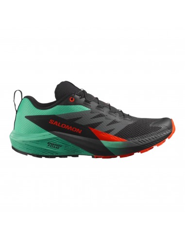 Salomon - Sense Ride 5 - Black / Bay / Cherry Tomato - Chaussures de trail running hommes Pour