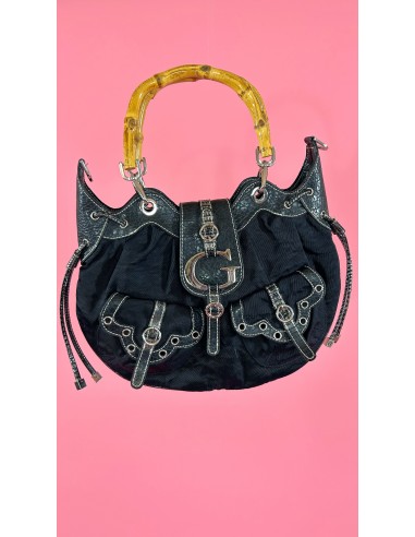 Sac Guess noir hanses effet bambou les ctes