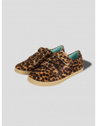 Sneakers in leopard printed leather soldes