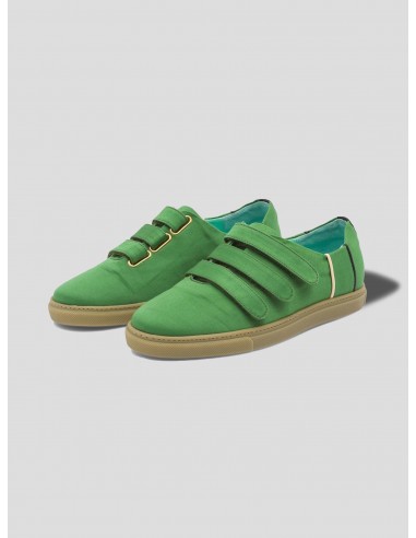 Sneakers in green canvas de France